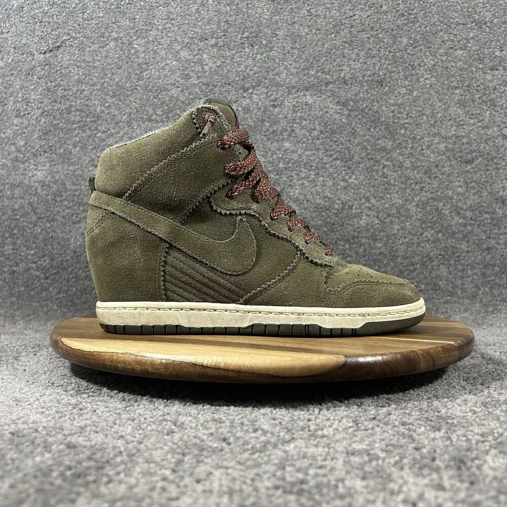 Nike Dunk Sky Hi 528899-200 Women’s Sz 8.5 Medium Olive Hidden Wedge Shoes Used